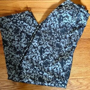 Black Floral Lace Vintage Studio Ease -Overlay Pants Size 10 Womens